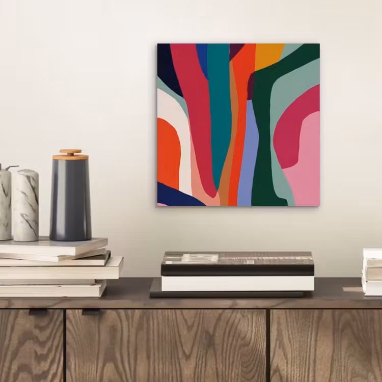 Vormen - Bochten - Kleurrijk - Abstract aluminium wit klein -sfeer1