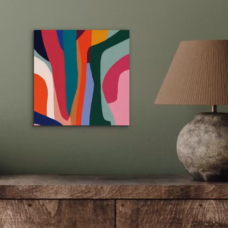 Vormen - Bochten - Kleurrijk - Abstract aluminium wit klein -sfeer2