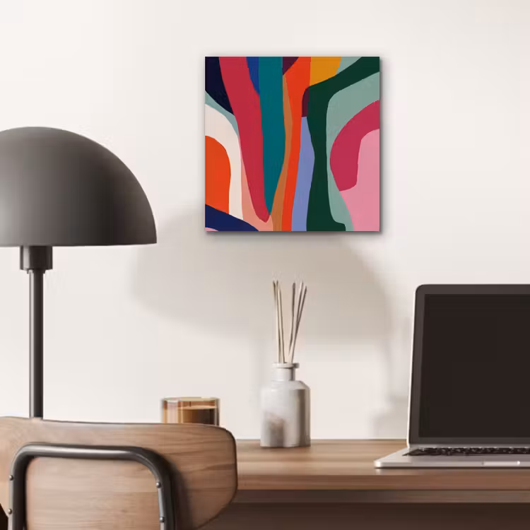 Vormen - Bochten - Kleurrijk - Abstract aluminium wit klein -sfeer5