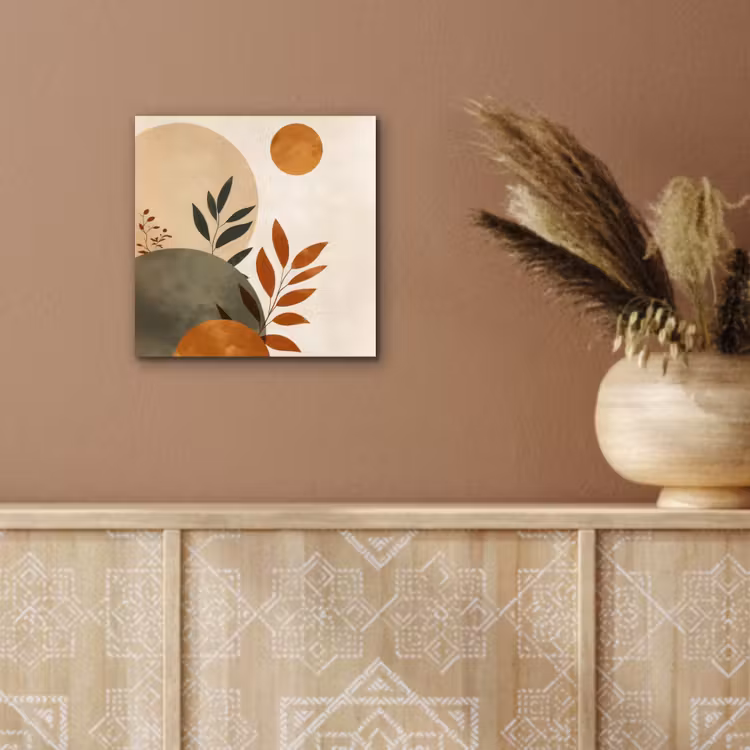 Vormen - Rond - Bladeren - Beige aluminium wit klein -sfeer4