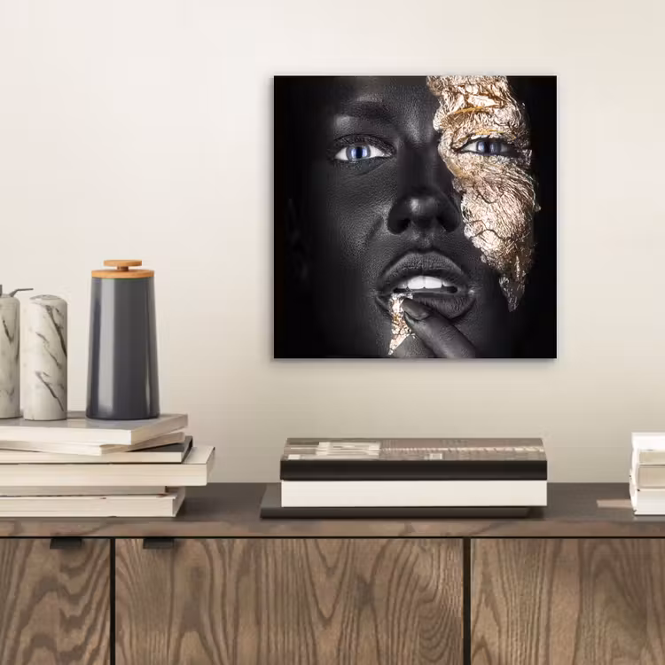 Vrouw - Bladgoud - Zwart - Huid - Luxe aluminium wit klein -sfeer1