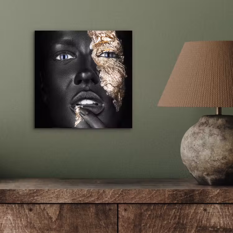 Vrouw - Bladgoud - Zwart - Huid - Luxe aluminium wit klein -sfeer2
