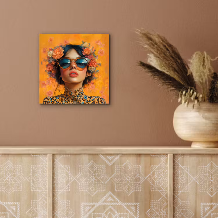 Vrouw - Bloemen - Aesthetic - Oranje aluminium wit klein -sfeer4