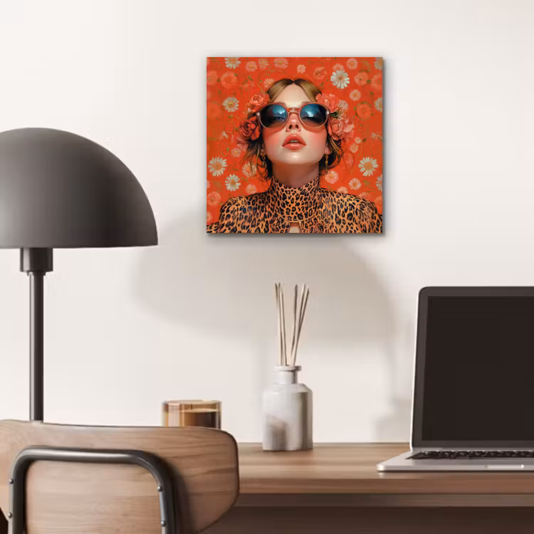 Vrouw - Kleurrijk - Dierenprint - Bloemen aluminium wit klein -sfeer5