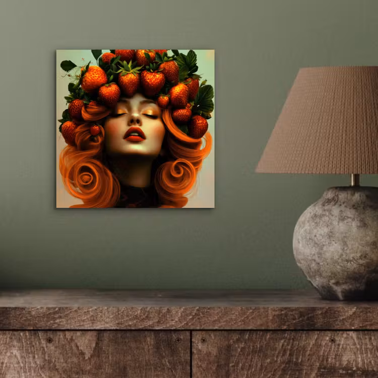 Vrouw - Aardbeien - Kroon aluminium wit klein -sfeer2