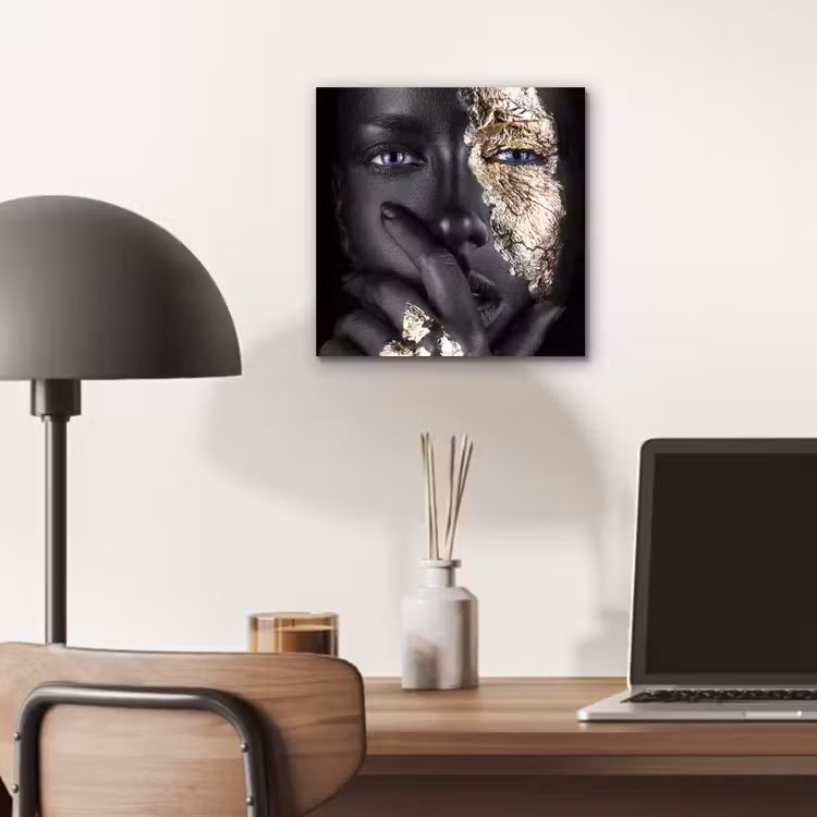 Vrouw - Goud - Zwart - Schmink - Luxe aluminium wit klein -sfeer5