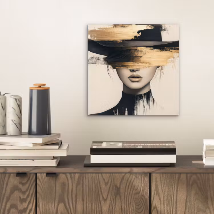 Vrouw - Hoed - Verf aluminium wit klein -sfeer1