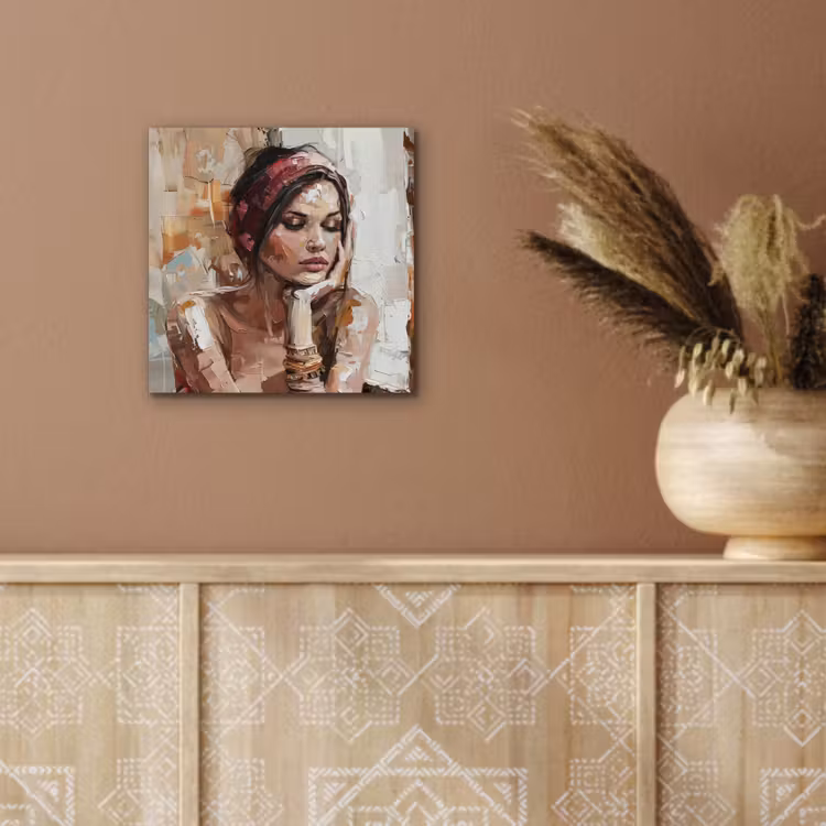 Vrouw - Verflook - Portret - Modern aluminium wit klein -sfeer4