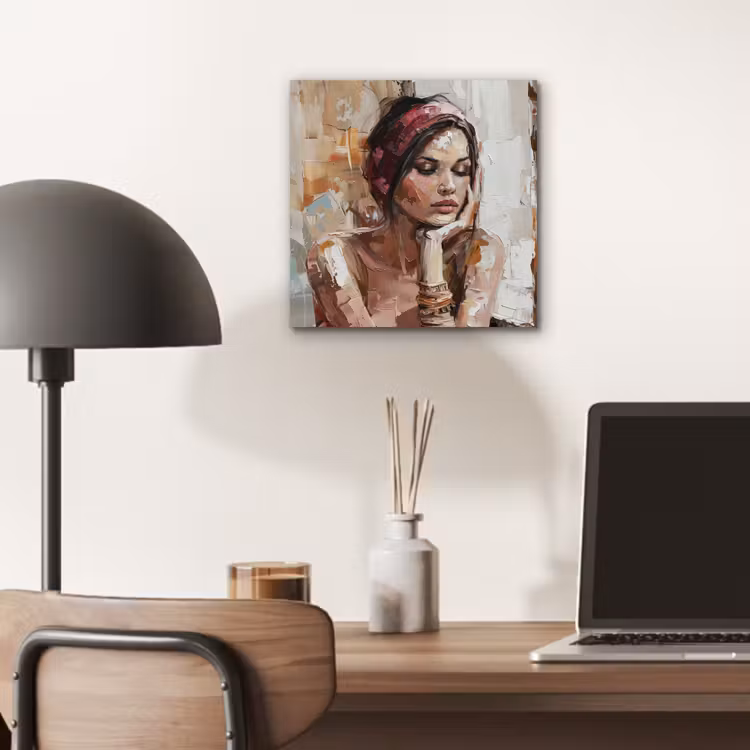Vrouw - Verflook - Portret - Modern aluminium wit klein -sfeer5