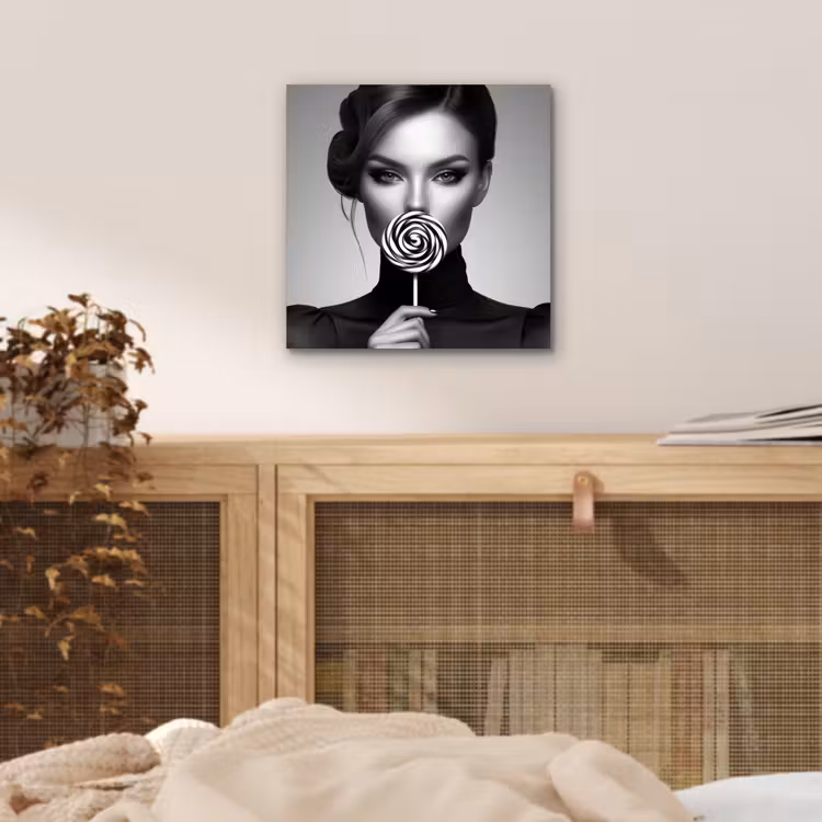 Vrouw - Lolly - Zwart aluminium wit klein -sfeer3