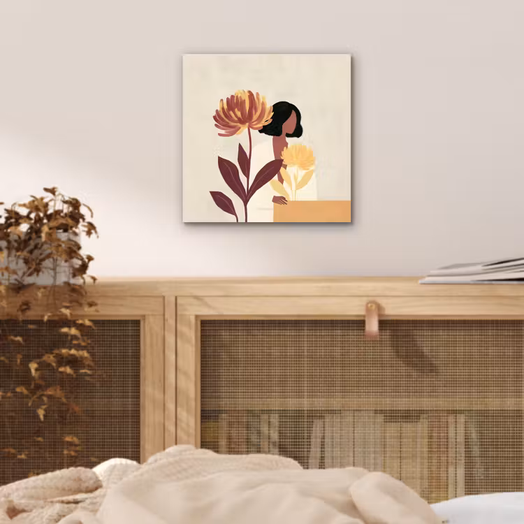 Vrouw - Minimalistisch - Bloem aluminium wit klein -sfeer3