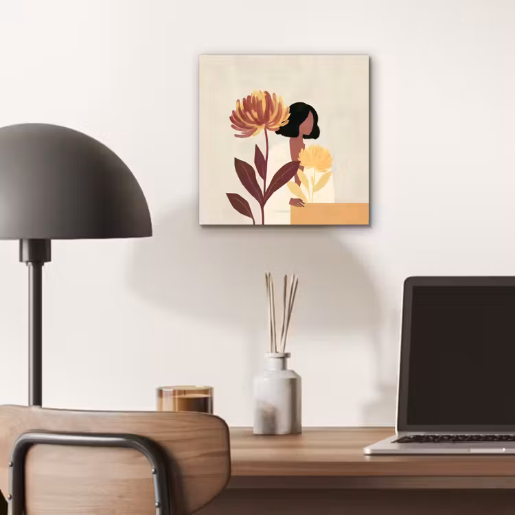 Vrouw - Minimalistisch - Bloem aluminium wit klein -sfeer5