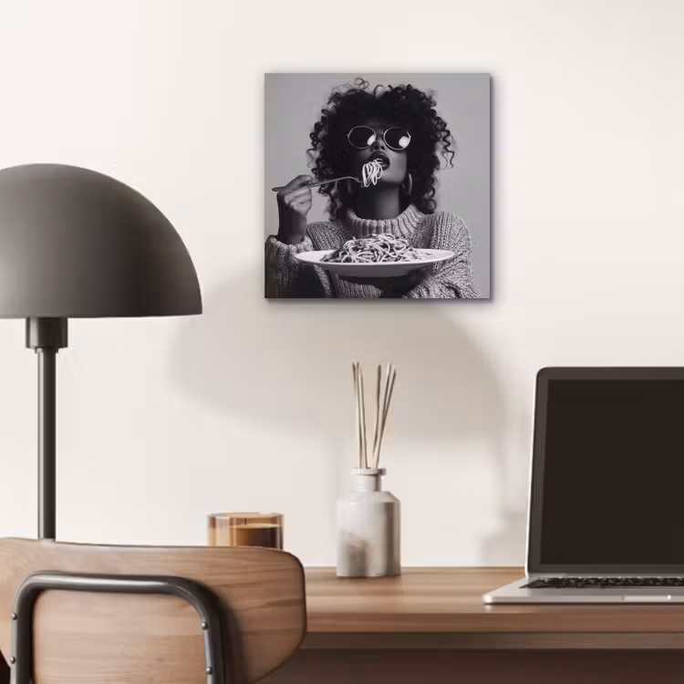 Vrouw - Pasta - Zwart - Wit aluminium wit klein -sfeer5