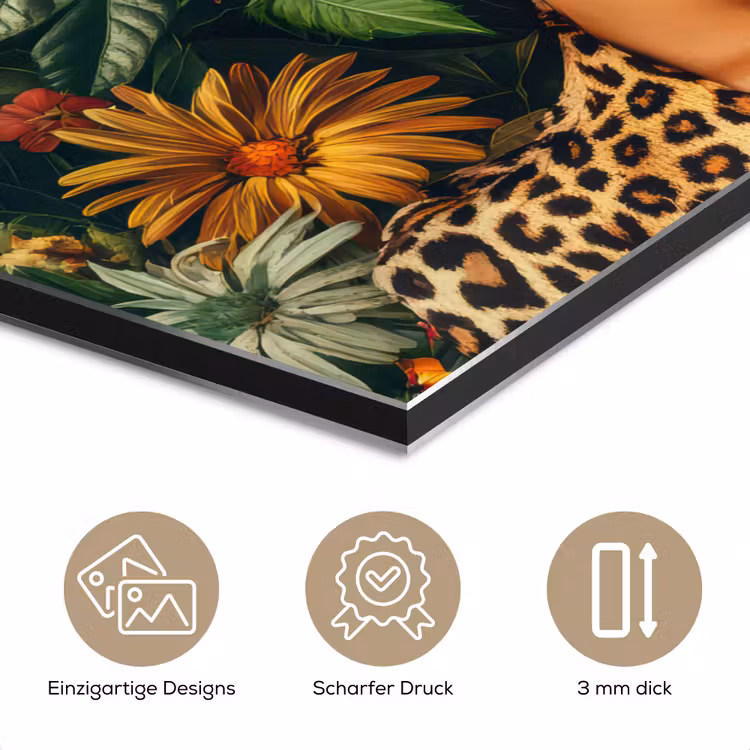 Vrouw - Panterprint - Jungle - Natuur - Luxe aluminium wit klein -closeup_DE