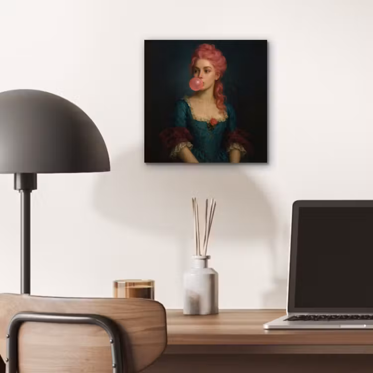 Vrouw - Portret - Kauwgombel aluminium wit klein -sfeer5