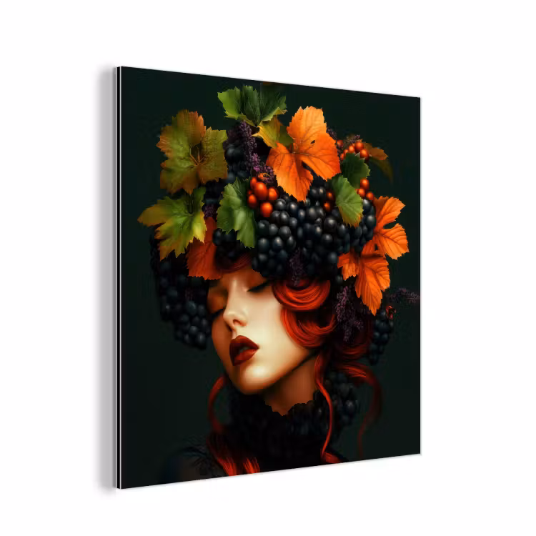 Vrouw - Rood - Groen - Druiven aluminium wit klein -3d