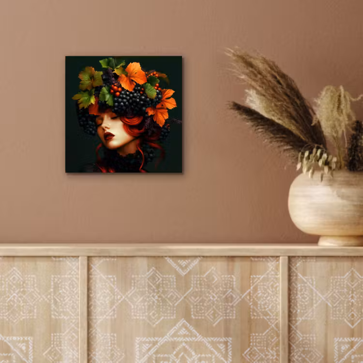 Vrouw - Rood - Groen - Druiven aluminium wit klein -sfeer4