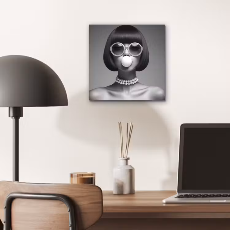 Vrouw - Zwart Wit - Ketting - Zonnebril aluminium wit klein -sfeer5