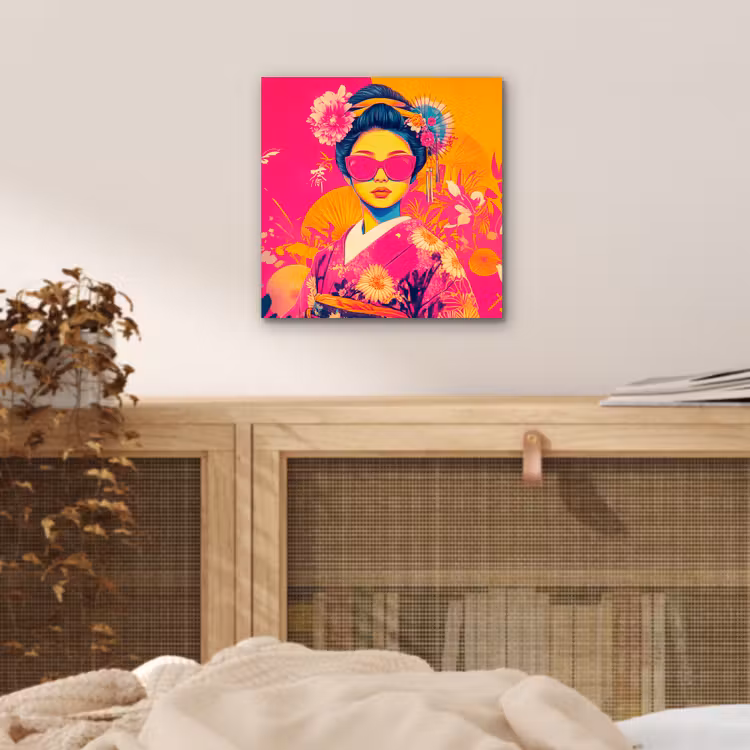 Vrouw - Zonnebril - Abstract - Oranje aluminium wit klein -sfeer3