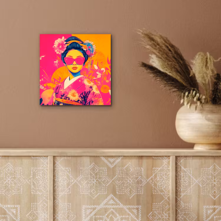Vrouw - Zonnebril - Abstract - Oranje aluminium wit klein -sfeer4