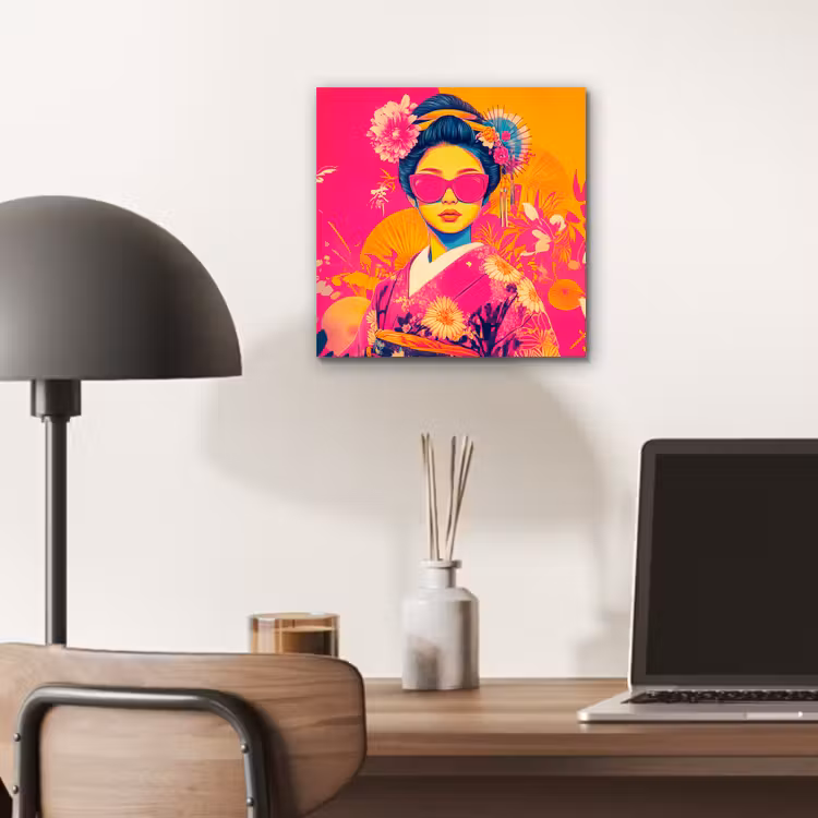 Vrouw - Zonnebril - Abstract - Oranje aluminium wit klein -sfeer5