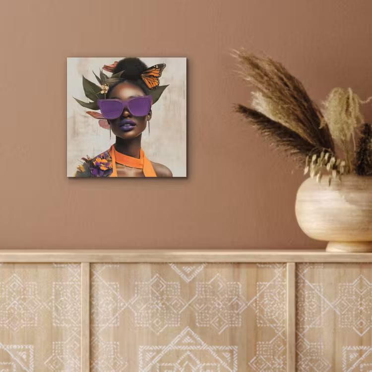 Vrouw - Zonnebril - Vlinder - Bloemen aluminium wit klein -sfeer4