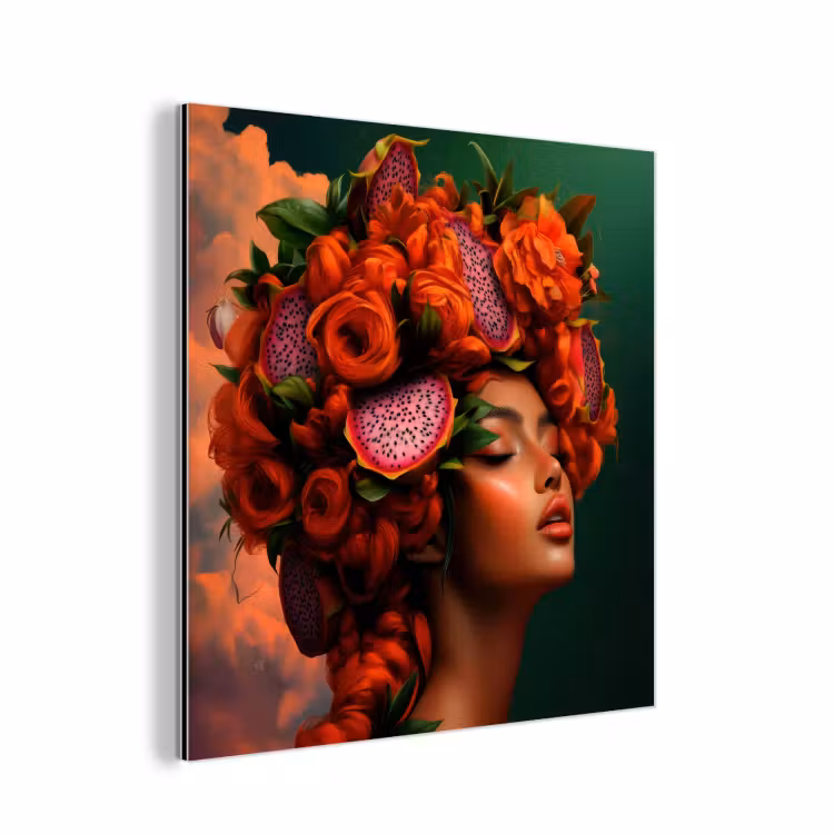Vrouw - Drankenfruit - Rozen aluminium wit klein -3d
