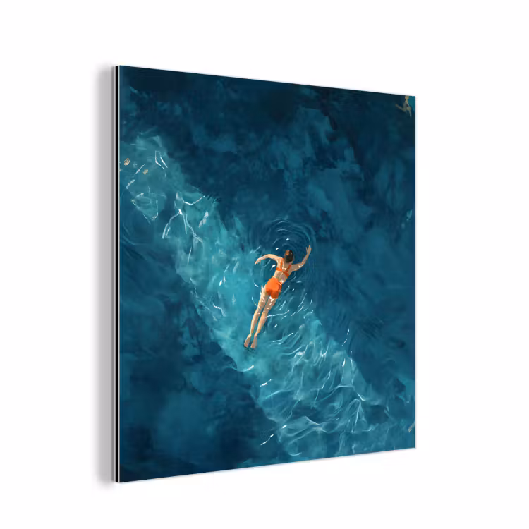 Vrouw - Water - Bikini - Oranje aluminium wit klein -3d