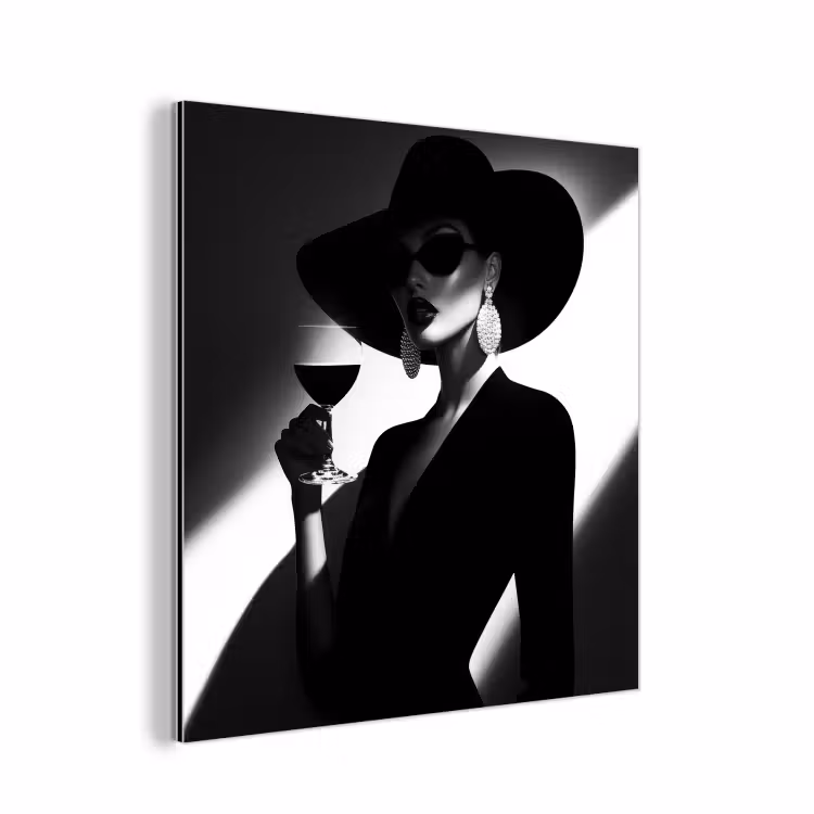 Vrouw - Wijn - Chic aluminium wit klein -3d