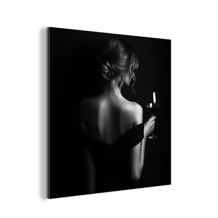 Vrouw - Wijn - Jurk aluminium wit klein -3d