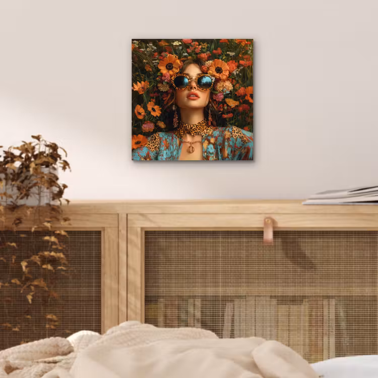 Vrouwen - Bloemen - Modern - Bril - Abstract aluminium wit klein -sfeer3