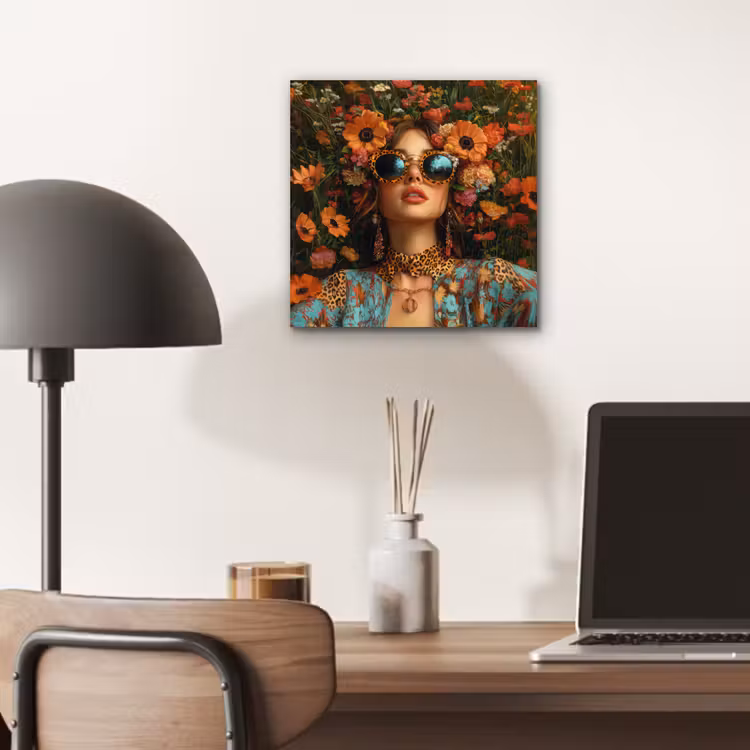 Vrouwen - Bloemen - Modern - Bril - Abstract aluminium wit klein -sfeer5