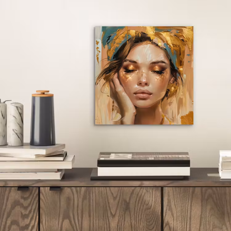 Vrouwen - Portret - Luxe - Goud aluminium wit klein -sfeer1