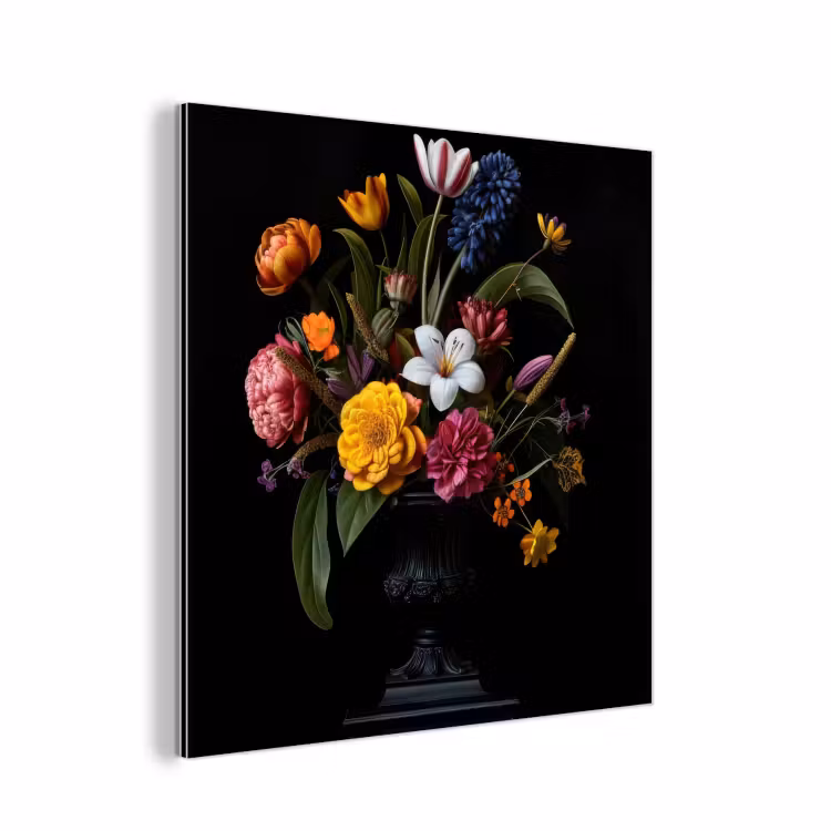 Lente - Bloemen - Klassiek - Vaas aluminium wit klein -3d