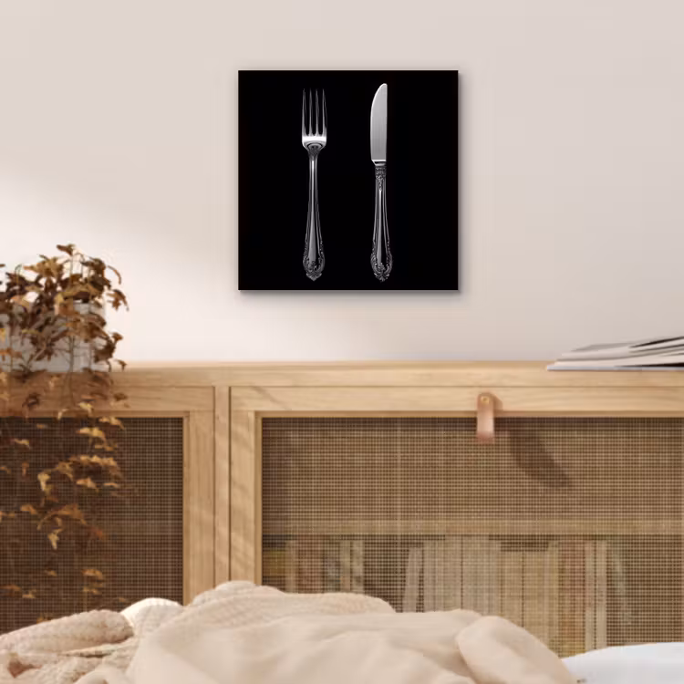 Vork - Mes - Zilver aluminium wit klein -sfeer3
