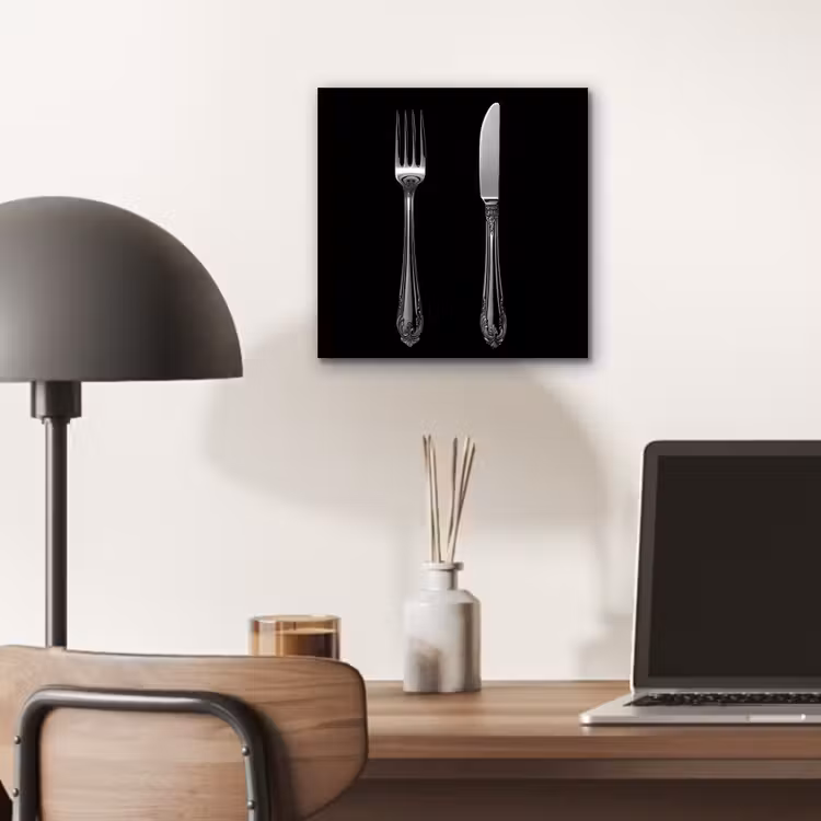 Vork - Mes - Zilver aluminium wit klein -sfeer5