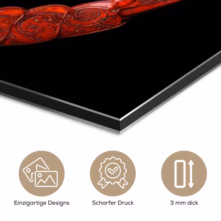 Garnaal - Rood - Dieren aluminium wit klein -closeup_DE