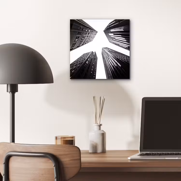 Gebouwen - Lucht - Zwart aluminium wit klein -sfeer5