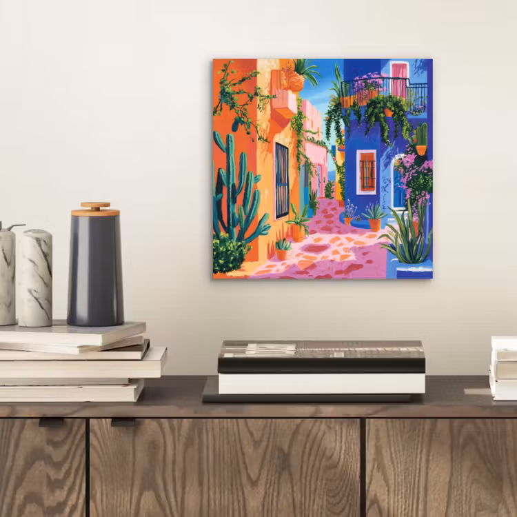 Geel - Blauw - Oranje - Huis aluminium wit klein -sfeer1