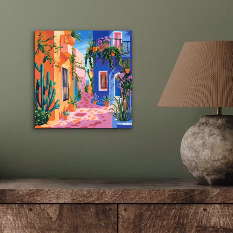 Geel - Blauw - Oranje - Huis aluminium wit klein -sfeer2