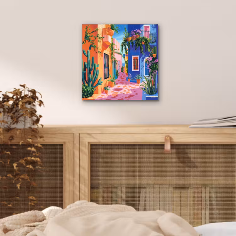 Geel - Blauw - Oranje - Huis aluminium wit klein -sfeer3