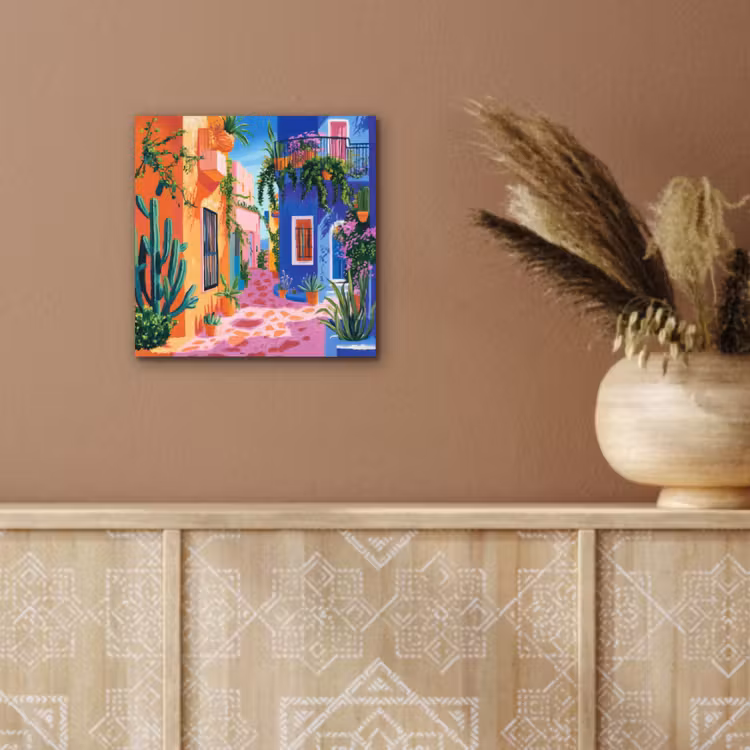 Geel - Blauw - Oranje - Huis aluminium wit klein -sfeer4
