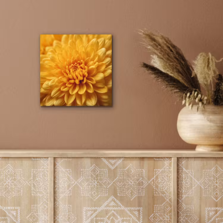 Geel - Chrysant - Zachtheid aluminium wit klein -sfeer4