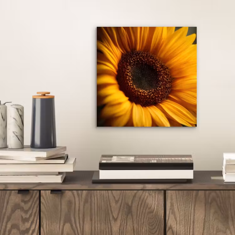 Geel - Zonnebloem - Zomers aluminium wit klein -sfeer1