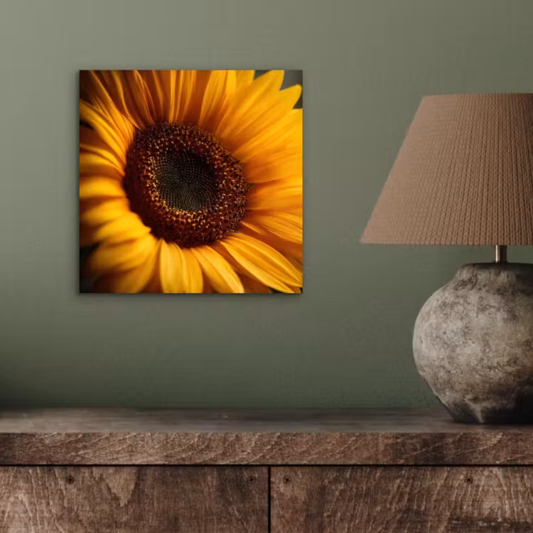 Geel - Zonnebloem - Zomers aluminium wit klein -sfeer2