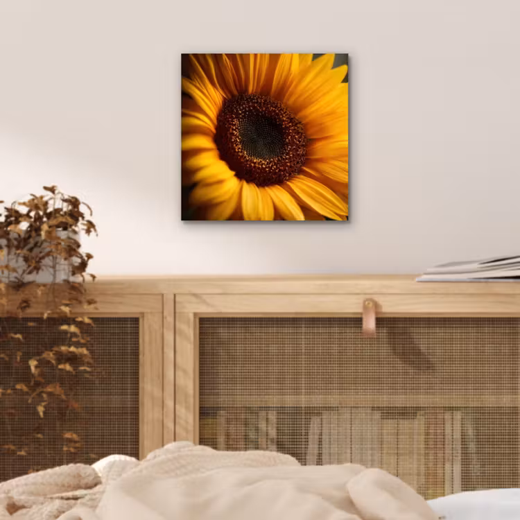 Geel - Zonnebloem - Zomers aluminium wit klein -sfeer3