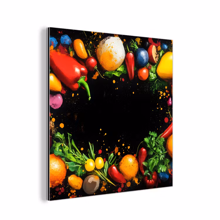 Groente - Graffiti - Kleurrijk - Koken - Abstract aluminium wit klein -3d