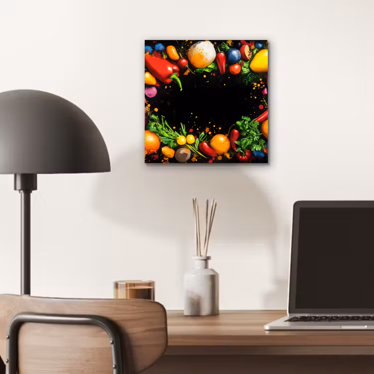 Groente - Graffiti - Kleurrijk - Koken - Abstract aluminium wit klein -sfeer5