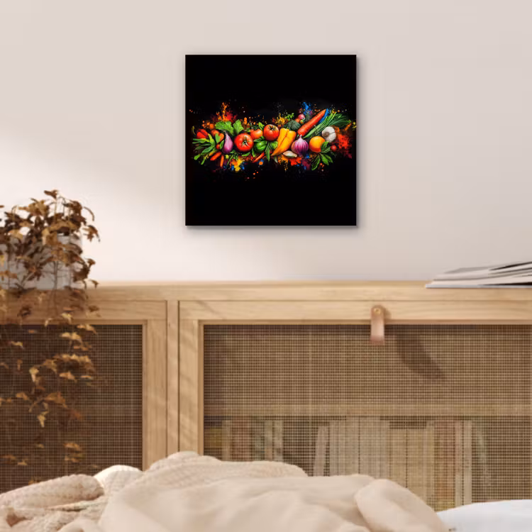 Groente - Eten - Kruiden - Graffiti - Koken aluminium wit klein -sfeer3