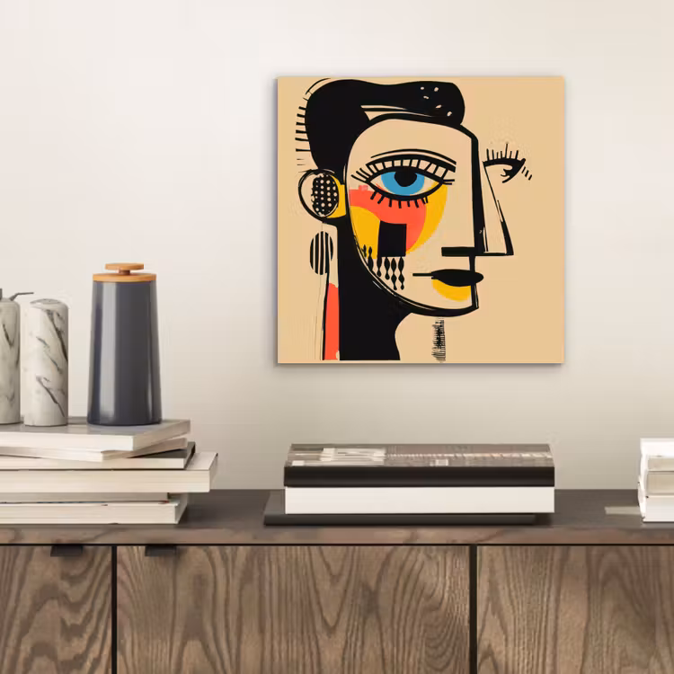 Geometrisch - Felle kleuren - Kubistische stijl aluminium wit klein -sfeer1